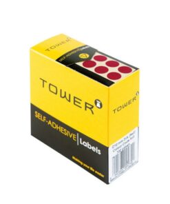 Colour Coding Labels - Round -10mm - Red - 1 Box - C10R