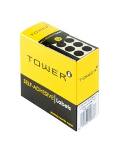 Labels - Colour Coding - Round - 10mm - Black - 1 Box - C10BL