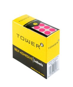 Labels - Colour Coding - Round - 10mm - Fluorescent Pink - 1 Box - C10FP