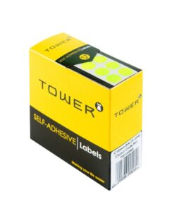 Labels - Colour Coding - Round - 10mm - Fluorescent Lime - 1 Box - C10FL
