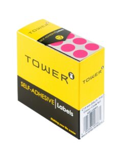 Labels - Colour Coding - Round - 13mm - Fluorescent Pink - 1 Box - C13FP