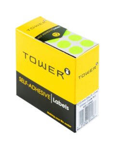Labels - Colour Coding - Round - 13mm - Fluorescent Lime - 1 Box - C13FL
