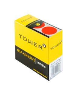 Labels - Colour Coding - Round - 25mm - Fluorescent Red - 1 Box - C25FR