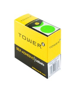 Labels - Colour Coding - Round - 25mm - Fluorescent Green - 1 Box - C25FG