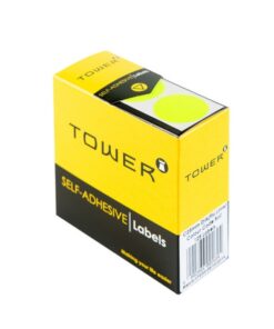 Labels - Colour Coding - Round - 25mm - Fluorescent Lime - 1 Box - C25FL