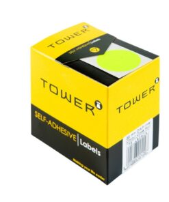 Labels - Colour Coding - Round - 32mm - Fluorescent Lime - 1 Box - C32FL