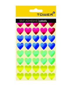 Stickers - Kids - Hearts - 19 mm Diameter - Mixed Fluorescent - 1 Pack - HEARTSMF