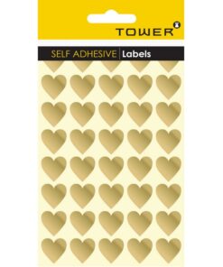 Stickers - Kids - Hearts - 19 mm Diameter - Gold - 1 Pack - HEARTSGO