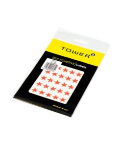 Stickers - Stars - 14 mm Diameter - Fluorescent Red - 1 Pack - STFR