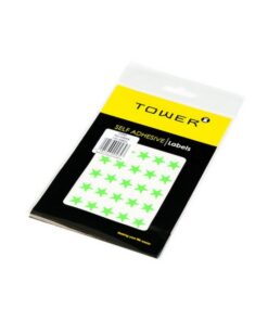 Stickers - Stars - 14 mm Diameter - Fluorescent Green - 1 Pack - STFG