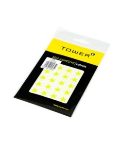 Stickers - Stars - 14 mm Diameter - Fluorescent Lime - 1 Pack - STFL