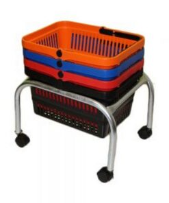 Jumbo Shopping Basket Stand - Mobile - Steel - JBS_Castors
