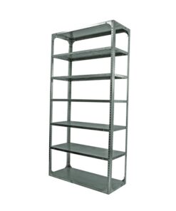 Bolted Shelving Steel Bay 7 Shelves - Uni-Angle - Seven Shelf Kit - Galvanised - 335.3 x 91.4 x 30.5 cm - BS-G-3.3-305-7
