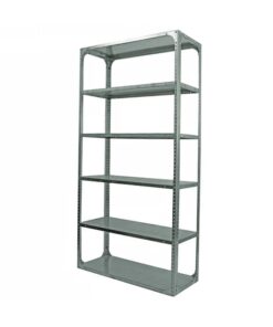 Bolted Shelving Steel Bay 6 Shelves - Uni-Angle - Six Shelf Kit - Galvanised - 213.4 x 91.4 x 38.1 cm - BS-G-2.1-381-6