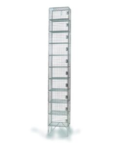 Wire Mesh Locker - Electro Plated - 10 Doors - 180 x 30 x 45cm