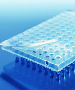 PCR-plates 96-well, half frame, Low Profile, incl. PCR-sealing film, pack of 50