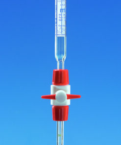 Compact burette 50:0.1 ml PTFE-stopcock, BLAUBRAND®, Borosilicate 3.3, Schellbach stripes