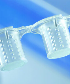 Insert strips of 4 BRANDplates® PS, cellGrade plus surface, with Inlet Opening system, sterile, PC membrane, 0,4µm, pack of 12