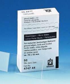 Microscope slides 75x25mm half-white, thickness approx.1 mm, ground, with matting, VE=2500