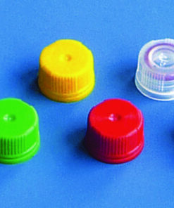 Screw cap, blue, w. Safety lock, non-sterile, silicone sealing, pack of 1000