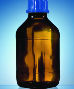 Threated bottle 1000 ml, amber glass ethylene-acrylate coating thread GL 45, screw cap PP, temp. 80°C