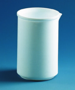 Beaker 1000 ml, PTFE, low form h. 155 mm x Ø 105 mm, non-graduated, with reinforced rim and spout