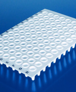 PCR-plates 96-well w/o frame, Low Profile, white, blue coding, pack of 50
