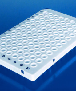 PCR-plates 96-well half frame, Low Profile, white, blue coding, pack of 50