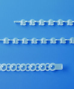 Strips of 8 PCR lids, colourless for qPCR, flat, for 781377/-78, VE=25 bags à 12 strips