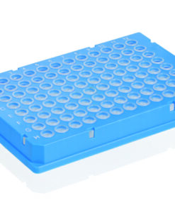 PCR-plate 96-well, PC/PP rigid 96-W full skirt. clear W blue FR pack of 50