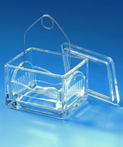 Staining trough 105 x 85 x 70 mm Soda-lime glass, with lid
