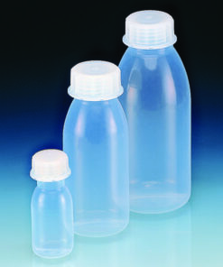 Bottle, PLASTIBRAND®, PFA, wide neck,  500ml, with thread S40 and screw cap