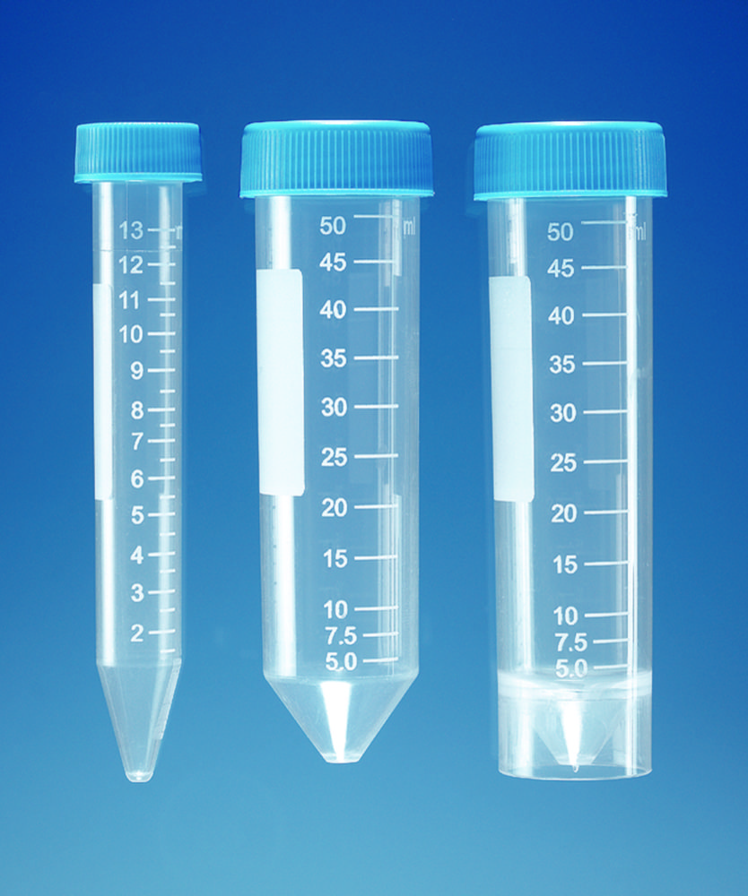 Centrifuge tubes 50 ml, PP graduated, with screw cap self-standing, y-ray sterile, pack of 250