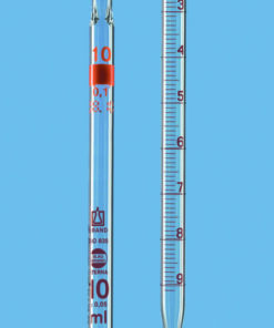Measuring pipette 5 ml:0.1 ml AR-glass, BLAUBRAND® ETERNA, cl. AS, full drownspout, brown grad., pack of 12