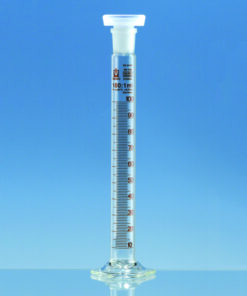 Mixing cylinders, class B,with PP stopper cap. 25 ml, Borosilicate 3.3 pack of 2