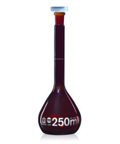 Volumetric flasks, USP, BLAUBRAND®, class A, DE-M, amber, 1000 ml, NS 24/29, Boro 3.3 with PP stopper, USP individual certificate