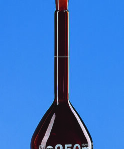 Volumetric flasks, BLAUBRAND® Class A, DE-M, brown, 5 ml, W, NS 10/19 Boro 3.3, PP stopper, individual certificate