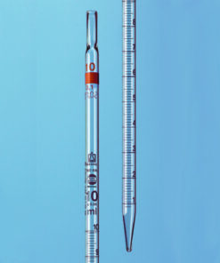Graduated pipette SB-ET B type 2 Nominal volume top 10 ml:0.1 ml complete drain, cotton plug end