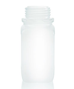 Square bottle 100 ml, GL 32 PE-HD, wide neck