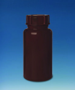 Bottle 1000 ml, PE-LD, wide neck GL 65, brown, opaque screw cap
