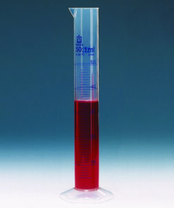 Grad. cylinder tall form 2000 ml:20 ml PP grad. in blue