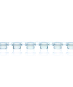 PCR cap, PP, clear 8-strips, flat, for PCR tubes, pack of 125