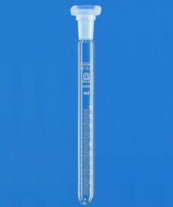 Graduated test tube 20 ml with PP-stopper, Borosilicate 3.3, white graduation, 17x200 mm