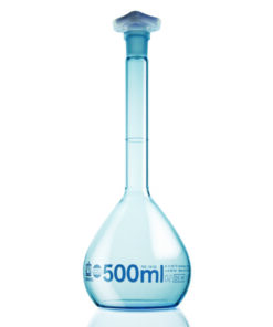 Volumteric flask 100 ml, class A BLAUBRAND®, NS-PP-stopper, NS 14/23, plastic coated