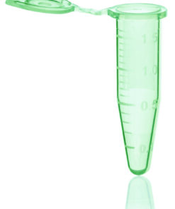 Reaction vessels, PP, 1.5 ml BIO-CERT® PCR QUALITY, green, with lid pack of 500