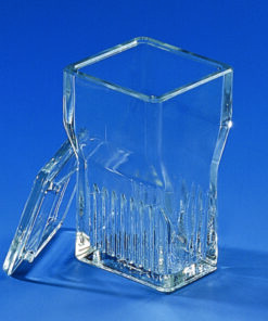 Staining trough type Hellendahl with extension for 16 slides, 76 x 26 mm sodium silicate glass