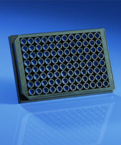 Microplates immunoGrade 96-well, PS, black, transparent bottom, F-bottom, non-sterile, without lid, pack of 5