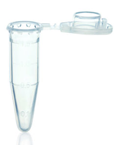 Reaction tubes, disposable, 0.5 ml, PP, PLASTIBRAND, transparent, safety closure, pack of 500