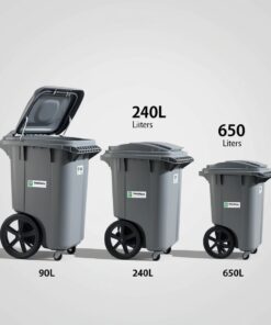 140 litre black wheelie bin