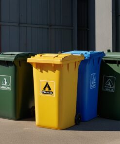Set of 3 Office Recycling Bins - 60L Each